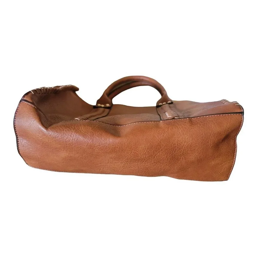 HANNA GRACE Tote HANDBAG Crossbody Caramel 2 piece set NWT. - Picture 8 of 10